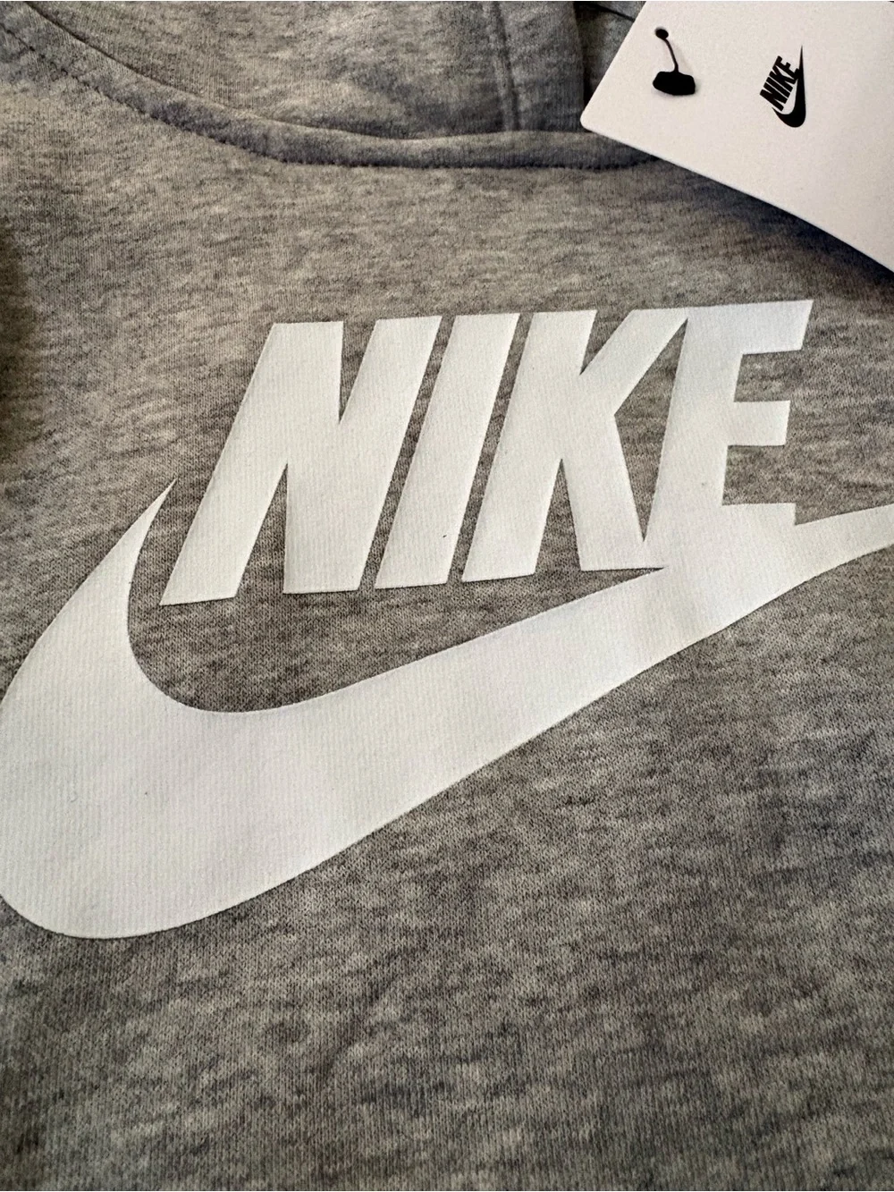 Nike Kids Gray Hoodie with White Logo